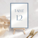 Dusty Blue Wedding Table Card<br><div class="desc">This wedding table card is a modern take on the Art Deco style. With crisp,  clean lines for a modern feel with a gorgeous dusty blue border and Art Deco style font. Tick off your 'something blue' today!</div>