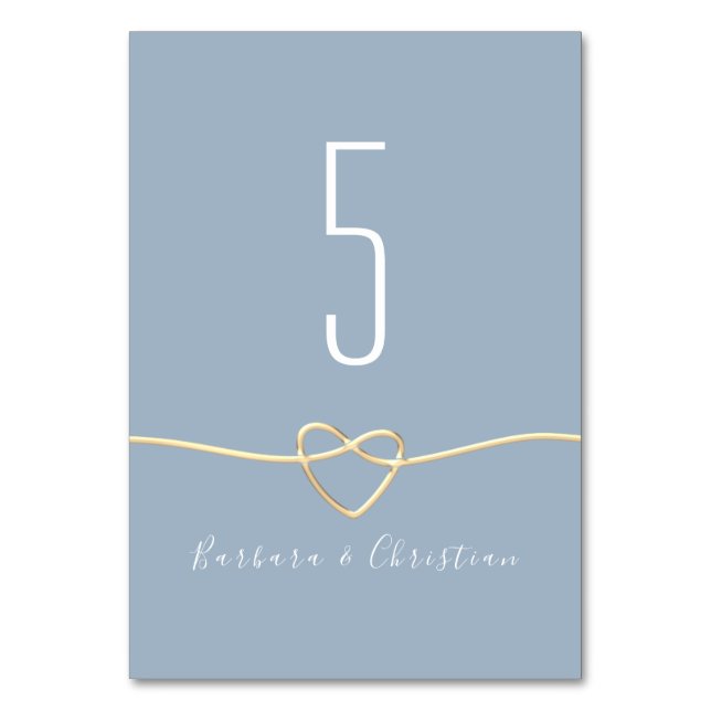 Dusty Blue Wedding Table Number (Front)