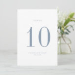 Dusty Blue Wedding Table Number Card<br><div class="desc">Contemporary Chic minimalist,  dusty blue wedding table number card. Please note that table number cards must be numbered and added to your cart individually.</div>