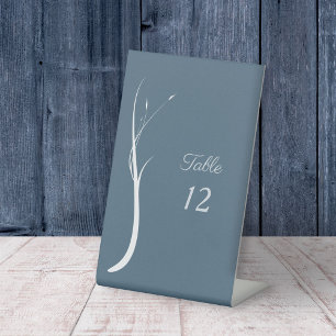 Dusty Blue Wedding Table Numbers Pedestal Sign