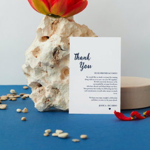 Dusty Blue Wedding table  Thank You Card