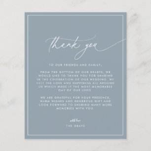 Dusty Blue Wedding Thank You Card
