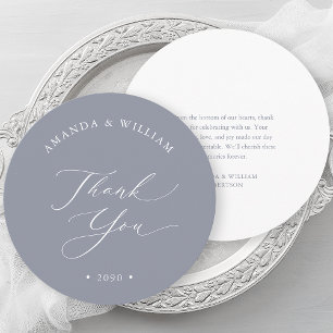 Dusty Blue Wedding Thank You Card