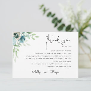 Dusty Blue Wedding Thank You Card