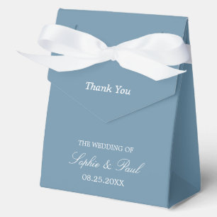 Dusty Blue Wedding Thank You Favour Box
