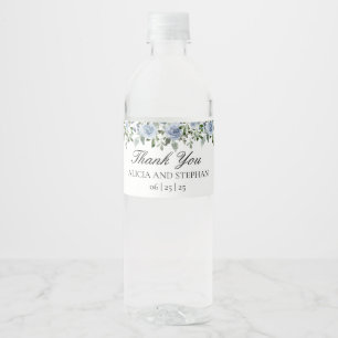 Dusty Blue Wedding Water Bottle Labels