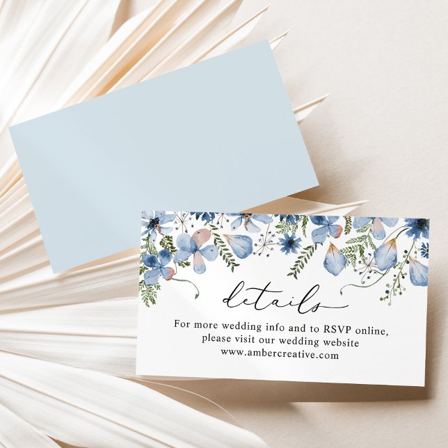 Dusty Blue Wedding Website Details Enclosure Card (Creator Uploaded)