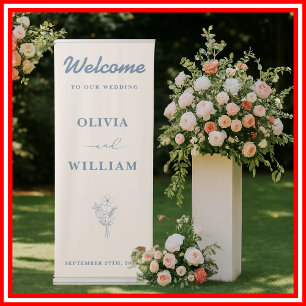 Dusty Blue Wedding   Welcome Retractable Banner