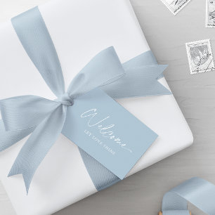 Dusty Blue Wedding Welcome Tag – Elegant Favor Tag