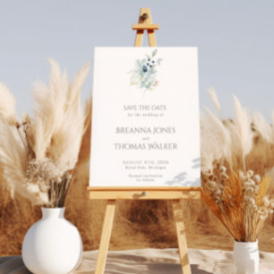 Dusty Blue Welcome Sign   Elegant Spring Floral