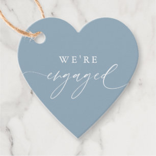 Dusty Blue We're Engaged Engagement Party Favours  Favour Tags