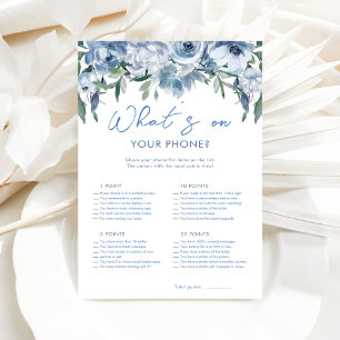 Dusty Blue What's On Your Phone Bridal Shower Game