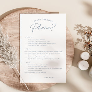 Dusty Blue What's On Your Phone Bridal Shower Game