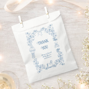 Dusty Blue Whimsical Floral Baby Shower Favour Bags