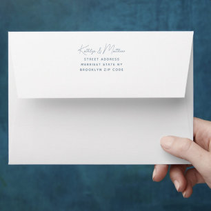 Dusty Blue Whimsical Script Minimalist Modern  Envelope