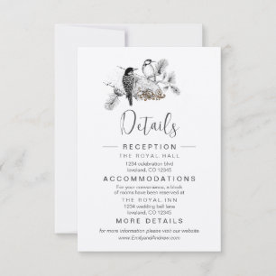 Dusty Blue Whimsical Woodpecker Enclosure Cards