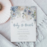 Dusty Blue & White Floral Baby Shower Brunch Invitation<br><div class="desc">Dusty Blue & White Floral Baby Shower Brunch Invitation - Also Available as Digital Invitation
See matching collection in Niche and Nest Store</div>