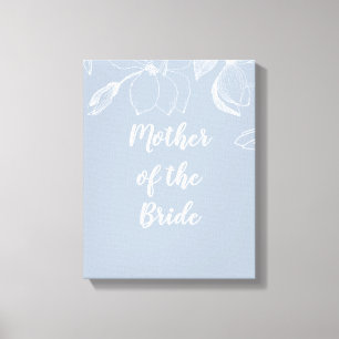 Dusty Blue White Magnolias Wedding Canvas Print