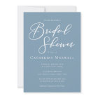 Dusty Blue White Typography Coastal Bridal Shower