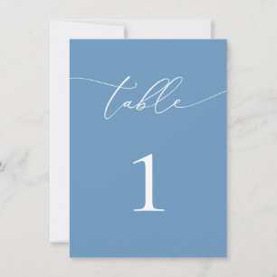 Dusty Blue & White Wedding/Event Table Number