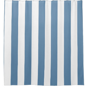 Dusty Blue Wide Deckchair Stripe Shower Curtain