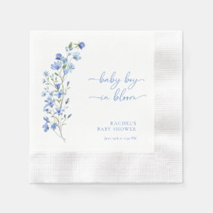 Dusty Blue Wildflower Baby Shower Napkin