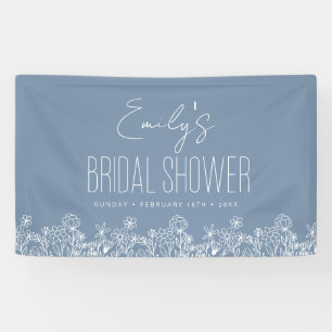 Dusty Blue Wildflower Boho Bridal Shower Banner