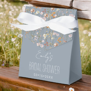 Dusty Blue Wildflower Boho Bridal Shower In Bloom Favour Box