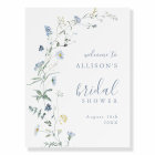 Dusty Blue Wildflower Boho Bridal Shower Welcome