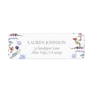 Dusty Blue Wildflower Bridal Return Address