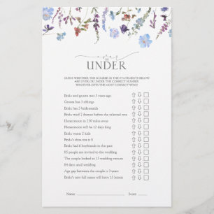 Dusty Blue Wildflower Bridal Shower Game