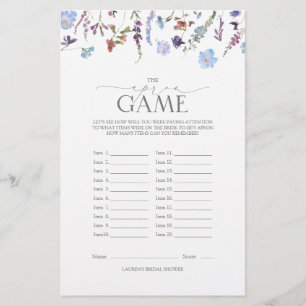 Dusty Blue Wildflower Bridal Shower Game