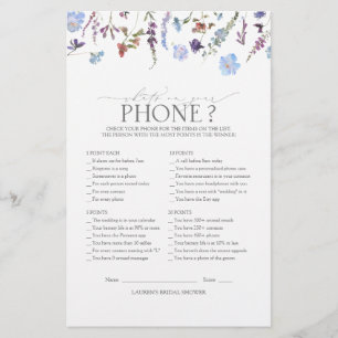 Dusty Blue Wildflower Bridal Shower Game