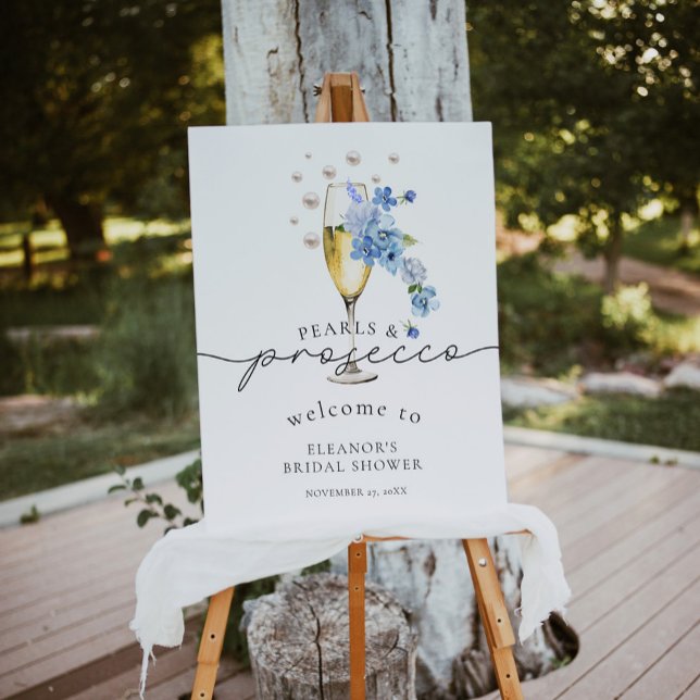Dusty Blue Wildflower Bridal Shower Welcome Poster (Creator Uploaded)