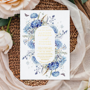Dusty Blue  Wildflower Garden Wedding Gold 
