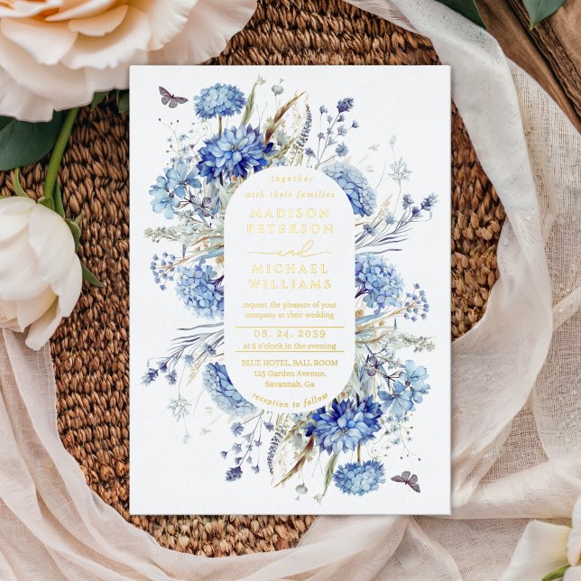 Dusty Blue  Wildflower Garden Wedding Gold  (Creator Uploaded)