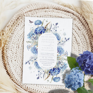 Dusty Blue  Wildflower Garden Wedding Silver