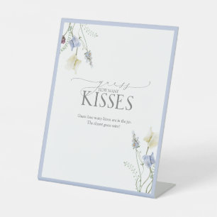 Dusty Blue Wildflower How Many Kisses Pedestal Sign