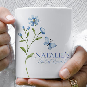 Dusty Blue Wildflower Personalised Bridal Shower Coffee Mug