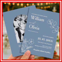 Dusty Blue Wildflower Photo Wedding