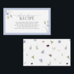 Dusty Blue Wildflower Please Bring A Recipe Enclosure Card<br><div class="desc">Thoughtful, timeless, and softly poetic—this recipe card insert is a lovely way to invite guests into a tradition that feels both personal and enduring. Framed in muted dusty blue with delicate wildflowers at the corners, it blends beautifully into kitchen-themed showers, heirloom luncheons, or bridal teas. Slip it into your invitations...</div>
