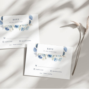 Dusty Blue Wildflower RSVP Response Card