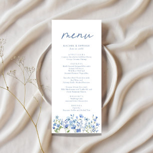 Dusty Blue Wildflower Wedding Menu