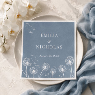 Dusty Blue Wildflower Wedding  Napkin