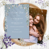 Dusty Blue Wildflowers Floral Photo Wedding