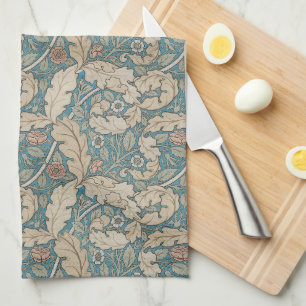 Dusty blue William Morris floral Acanthus & Rose Tea Towel