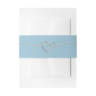 Dusty Blue Winter Wedding Belly Band Invitation Belly Band