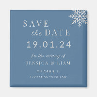 Dusty Blue Winter Wedding Save the Date