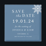 Dusty Blue Winter Wedding Save the Date Magnet<br><div class="desc">Announce your special day in style with our **Dusty Blue Winter Wedding Save the Date Magnet**. Perfect for winter weddings, this elegant magnet features a serene dusty blue design that captures the magic of the season. Fully customisable, you can personalise it with your names, wedding date, venue address, and a...</div>
