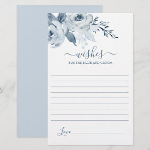 Dusty Blue Wishes for the Bride card